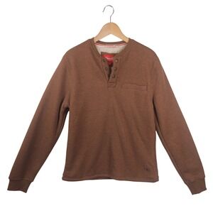 Coleman Bonded Sherpa Lined Henley‎ Shirt Men's Small Copper Waffle Knit Thermal